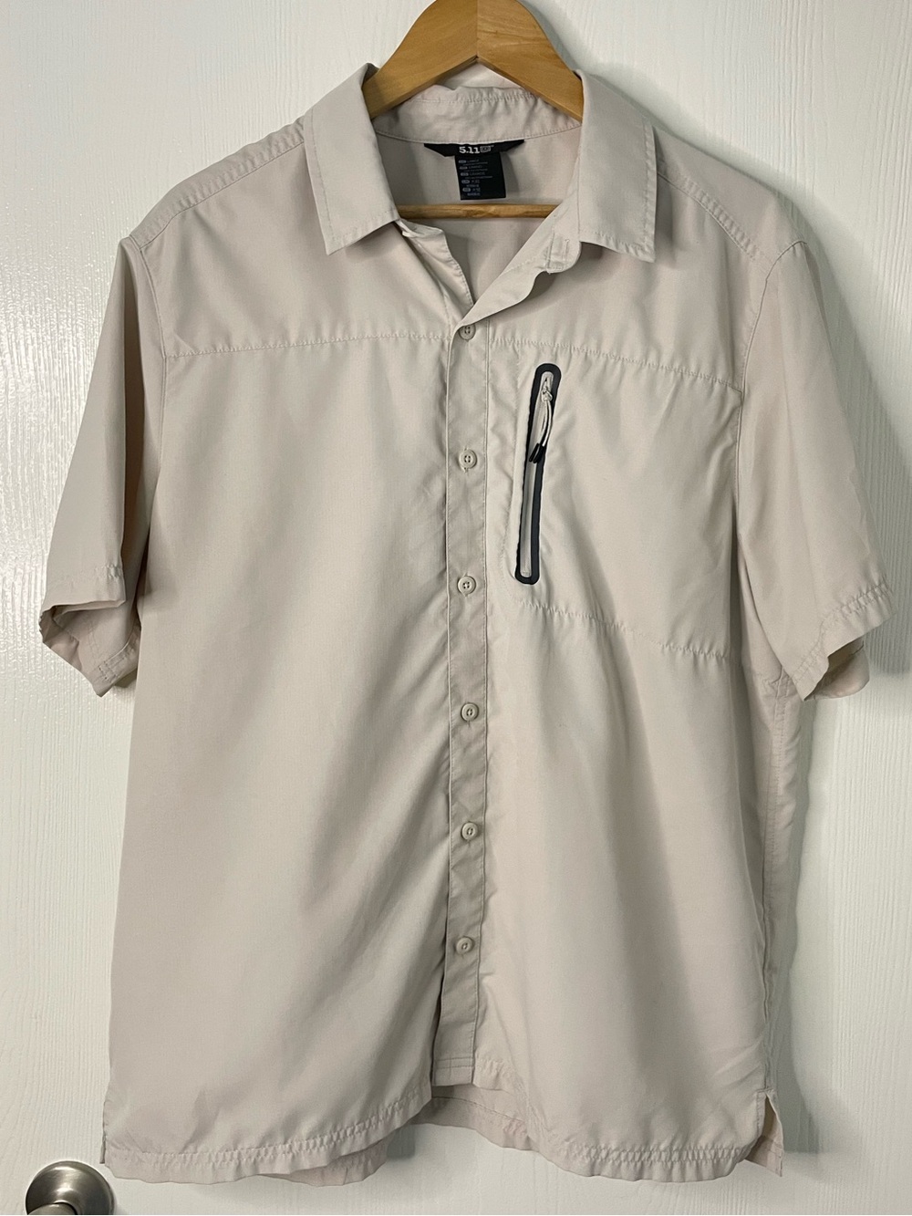 5.11 Tactical Short-Sleeve Button Shirt — Light Beige